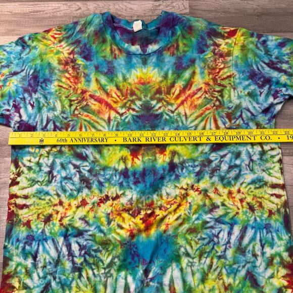Vintage 80s Tie Dye Single Stitch T-Shirt Fruit of the Loom USA Made XX-Large - Picture 8 of 10